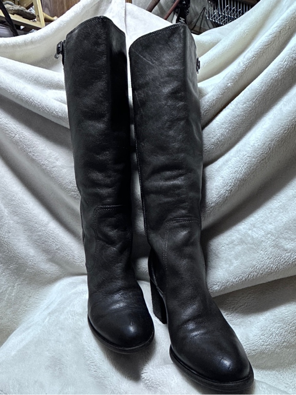 Vince Camuto Lead Soft Glossed Goat Leather True Knee-High Leather Boots